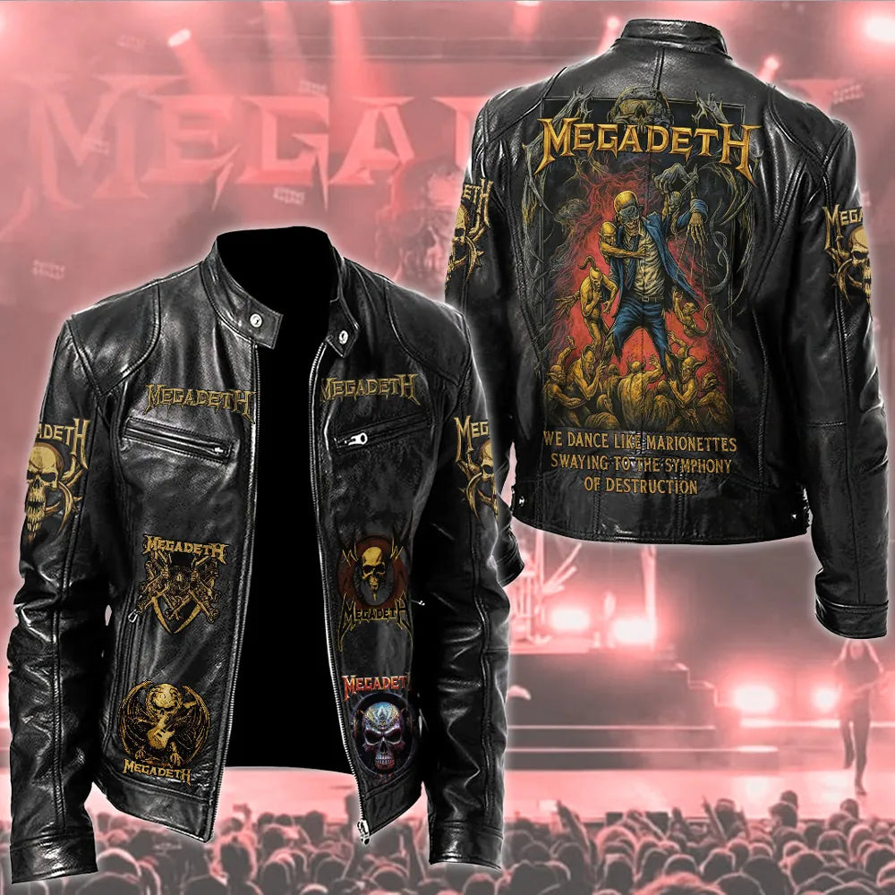 LIMITED EDITION - NEW CUSTOMIZED MEGADETH MOTORCYCLE LEATHER JACKET
