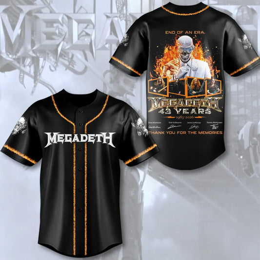 LIMITED EDITION - NEW CUSTOMIZED MEGADETH BASEBALL JERSEY