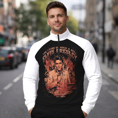 LIMITED EDITION - NEW CUSTOMIZED ELVIS PRESLEY SWEATER QUATER ZIP