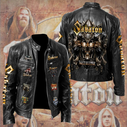 LIMITED EDITION - NEW CUSTOMIZED SABATON MOTORCYCLE LEATHER JACKET