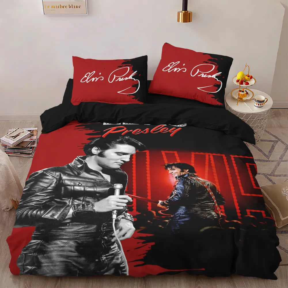 LIMITED EDITION - NEW CUSTOMIZED ELVIS PRESLEY 3-PIECE DUVET BEDDING SET