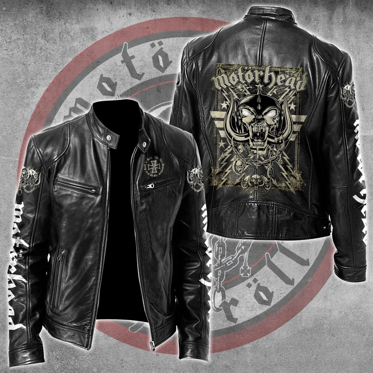 LIMITED EDITION - NEW CUSTOMIZED MOTÖRHEAD MOTORCYCLE LEATHER JACKET
