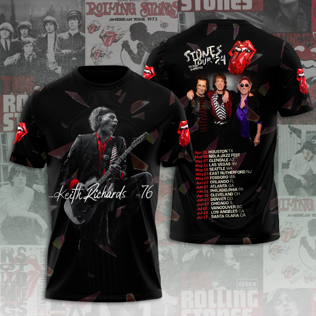 LIMITED EDITION - NEW CUSTOMIZED THE ROLLING STONES X KEITH RICHARDS T-SHIRT, HOODIE, ZIP HOODIE