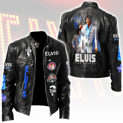 LIMITED EDITION - NEW CUSTOMIZED ELVIS PRESLEY MOTORCYCLE LEATHER JACKET