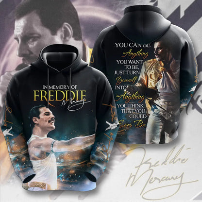 LIMITED EDITION - NEW CUSTOMIZED FREDDIE MERCURY T-SHIRT, HOODIE, ZIP HOODIE