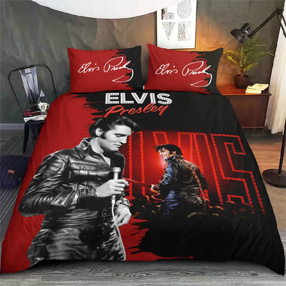 LIMITED EDITION - NEW CUSTOMIZED ELVIS PRESLEY 3-PIECE DUVET BEDDING SET