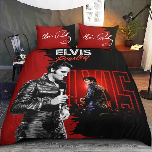 LIMITED EDITION - NEW CUSTOMIZED ELVIS PRESLEY 3-PIECE DUVET BEDDING SET