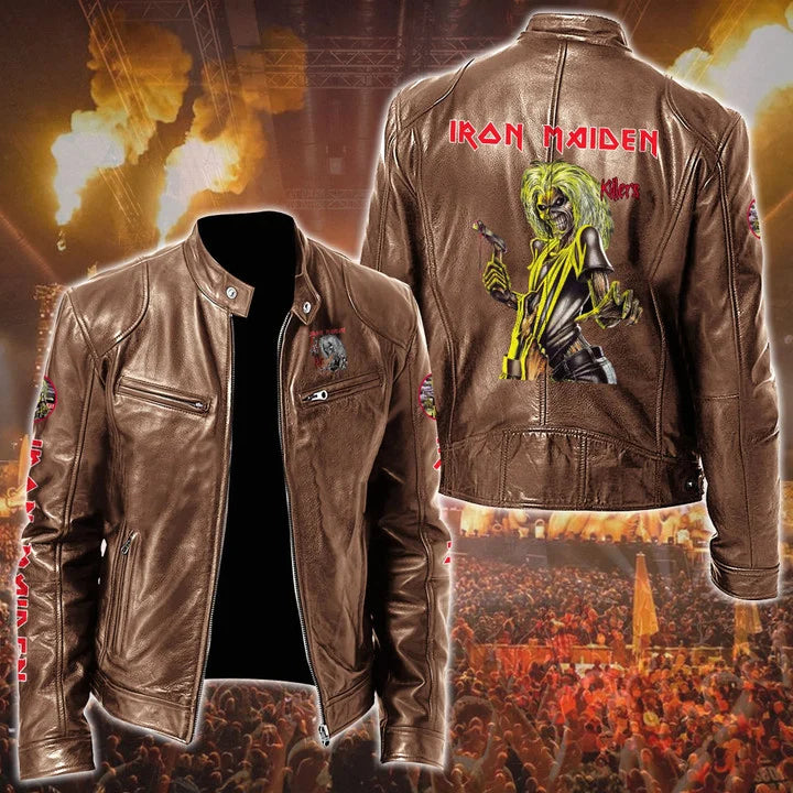 LIMITED EDITION - NEW CUSTOMIZED IRON MAIDEN MOTORCYCLE LEATHER JACKET