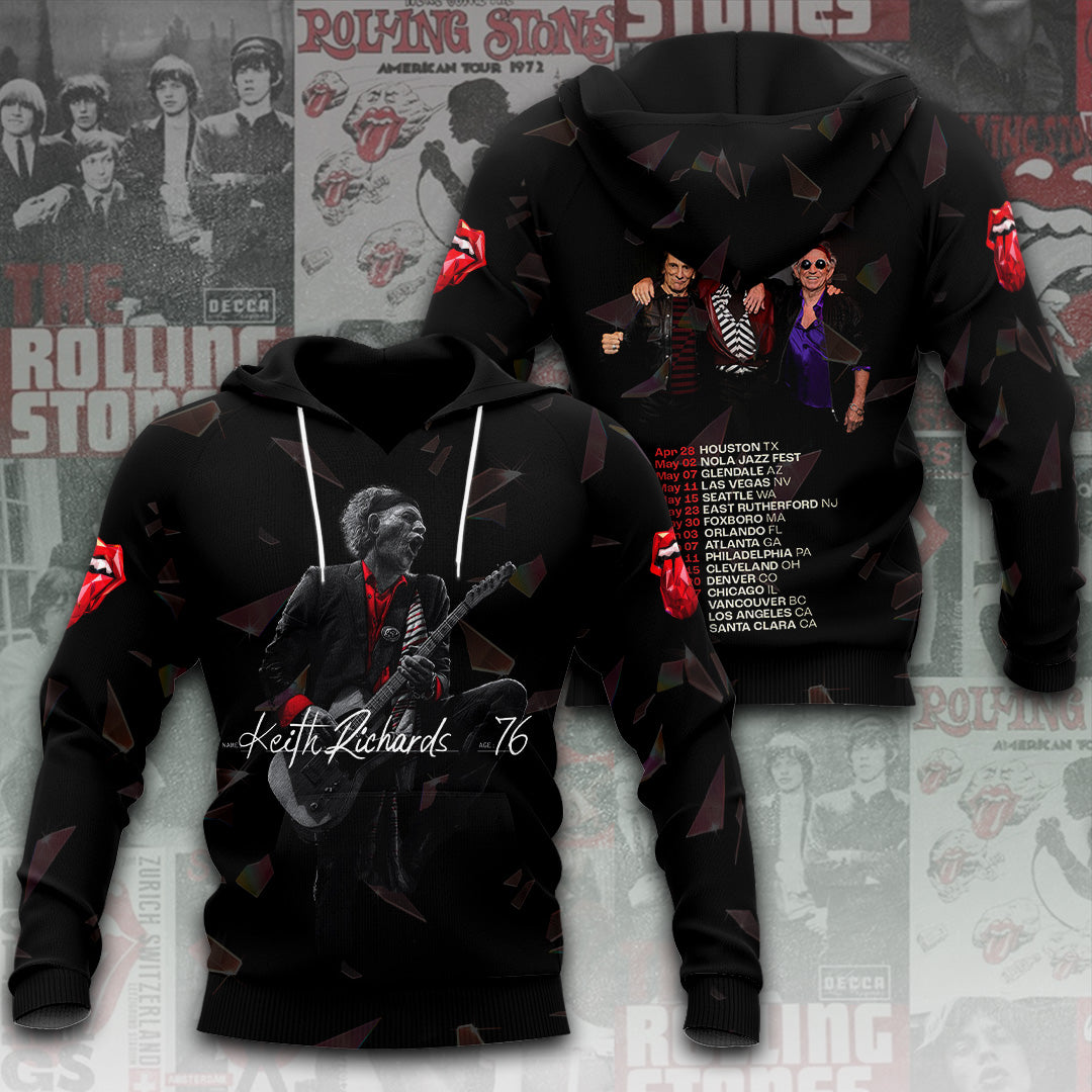 LIMITED EDITION - NEW CUSTOMIZED THE ROLLING STONES X KEITH RICHARDS T-SHIRT, HOODIE, ZIP HOODIE