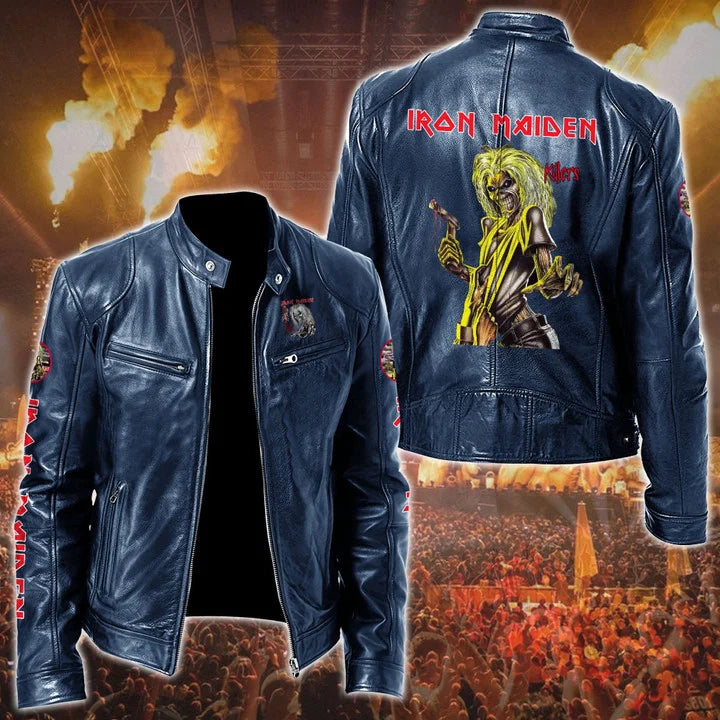 LIMITED EDITION - NEW CUSTOMIZED IRON MAIDEN MOTORCYCLE LEATHER JACKET
