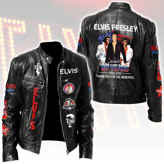 LIMITED EDITION - NEW CUSTOMIZED ELVIS PRESLEY MOTORCYCLE LEATHER JACKET