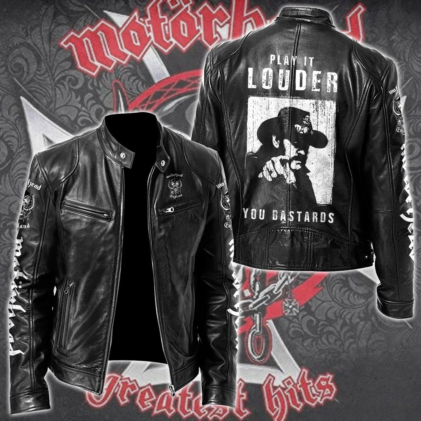 LIMITED EDITION - NEW CUSTOMIZED MOTÖRHEAD MOTORCYCLE LEATHER JACKET