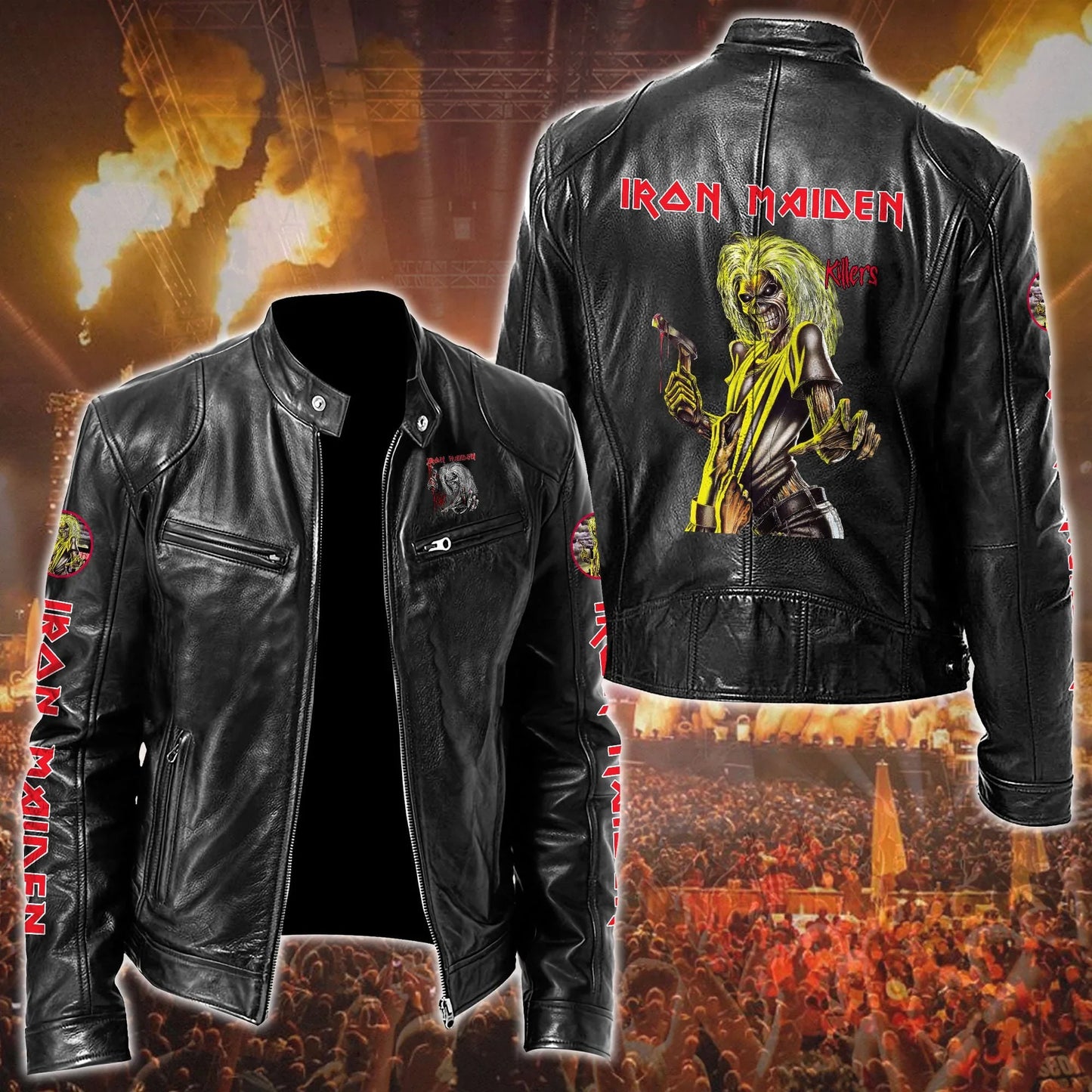 LIMITED EDITION - NEW CUSTOMIZED IRON MAIDEN MOTORCYCLE LEATHER JACKET