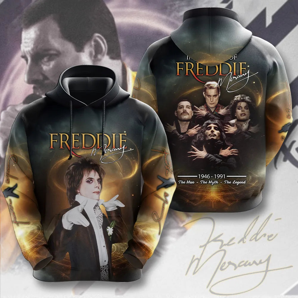 LIMITED EDITION - NEW CUSTOMIZED FREDDIE MERCURY T-SHIRT, HOODIE, ZIP HOODIE