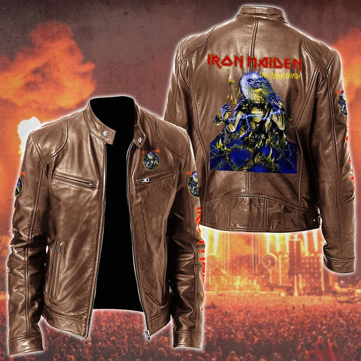 LIMITED EDITION - NEW CUSTOMIZED IRON MAIDEN MOTORCYCLE LEATHER JACKET