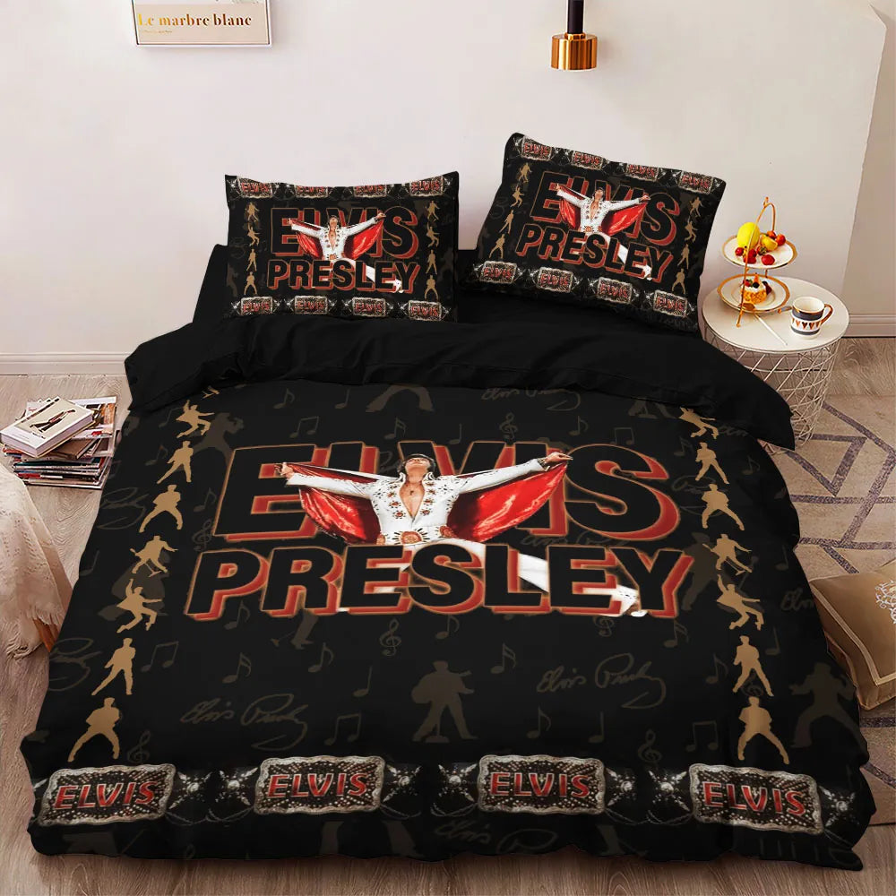 LIMITED EDITION - NEW CUSTOMIZED ELVIS PRESLEY 3-PIECE DUVET BEDDING SET