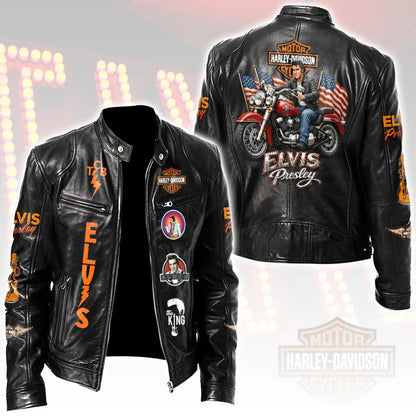 LIMITED EDITION - NEW CUSTOMIZED ELVIS PRESLEY MOTORCYCLE LEATHER JACKET
