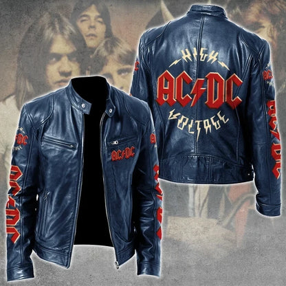 LIMITED EDITION - NEW CUSTOMIZED AC/DC MOTORCYCLE LEATHER JACKET