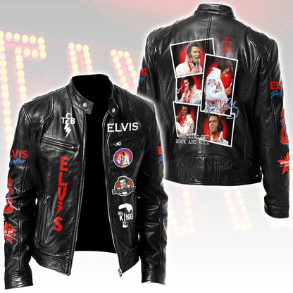 LIMITED EDITION - NEW CUSTOMIZED ELVIS PRESLEY MOTORCYCLE LEATHER JACKET