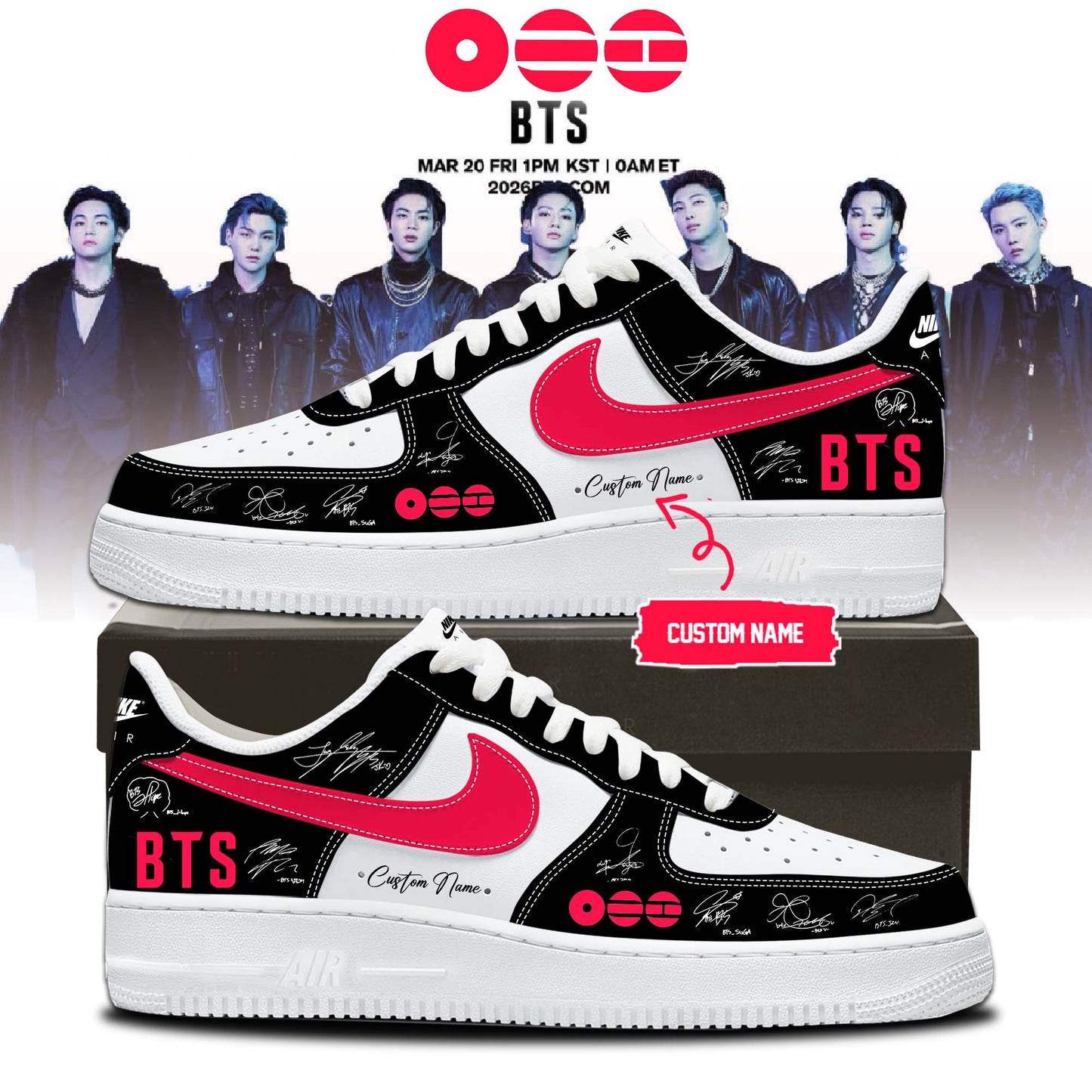 LIMITED EDITION - BTS COMEBACK WORLD TOUR AF1 SHOES