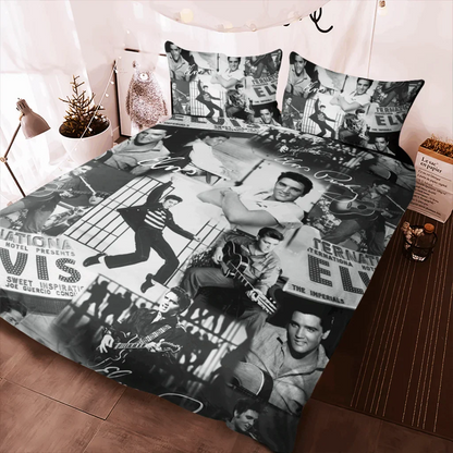 LIMITED EDITION - NEW CUSTOMIZED ELVIS PRESLEY 3-PIECE DUVET BEDDING SET