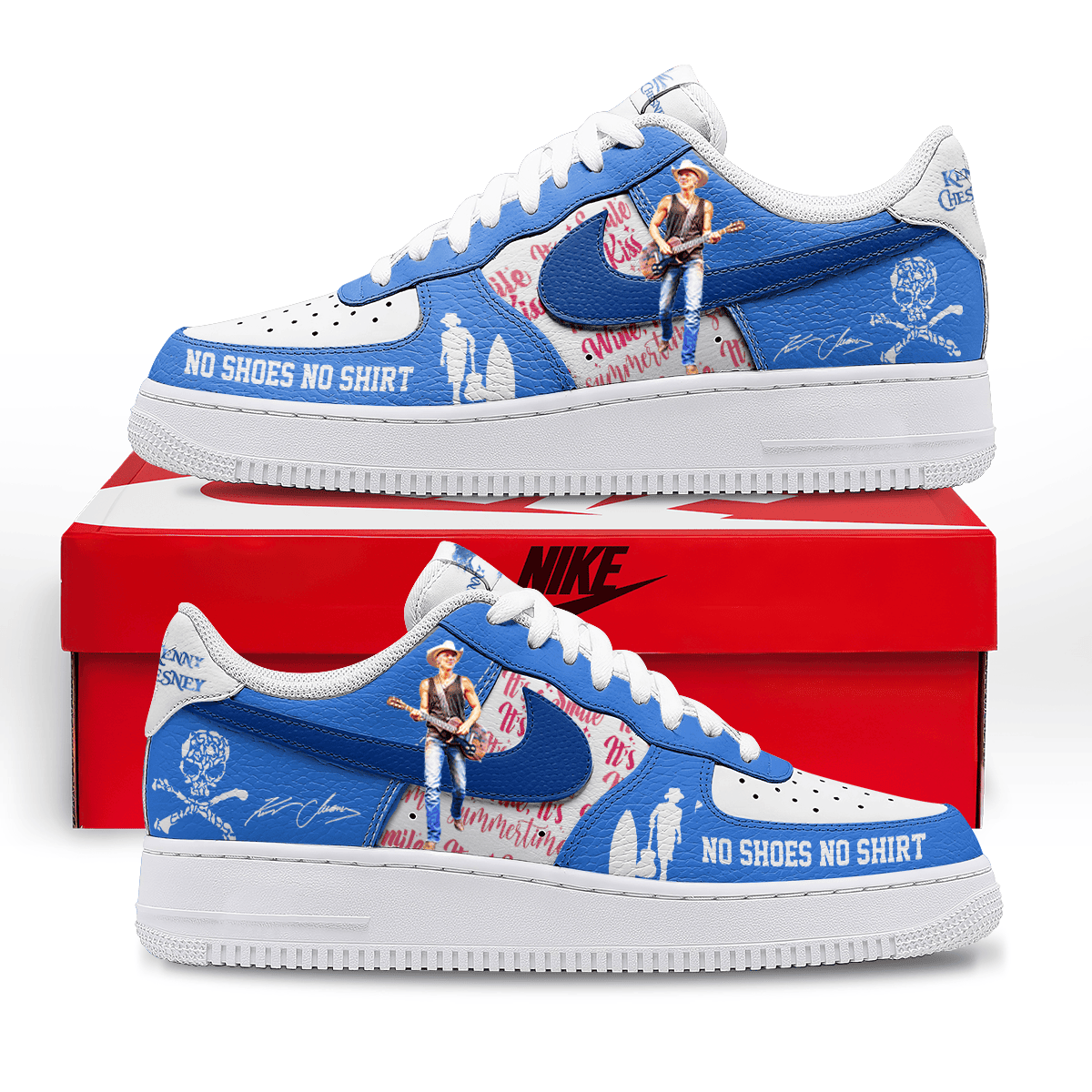 LIMITED EDITION - NEW CUSTOMIZED KENNY CHESNEY AF1 SHOES