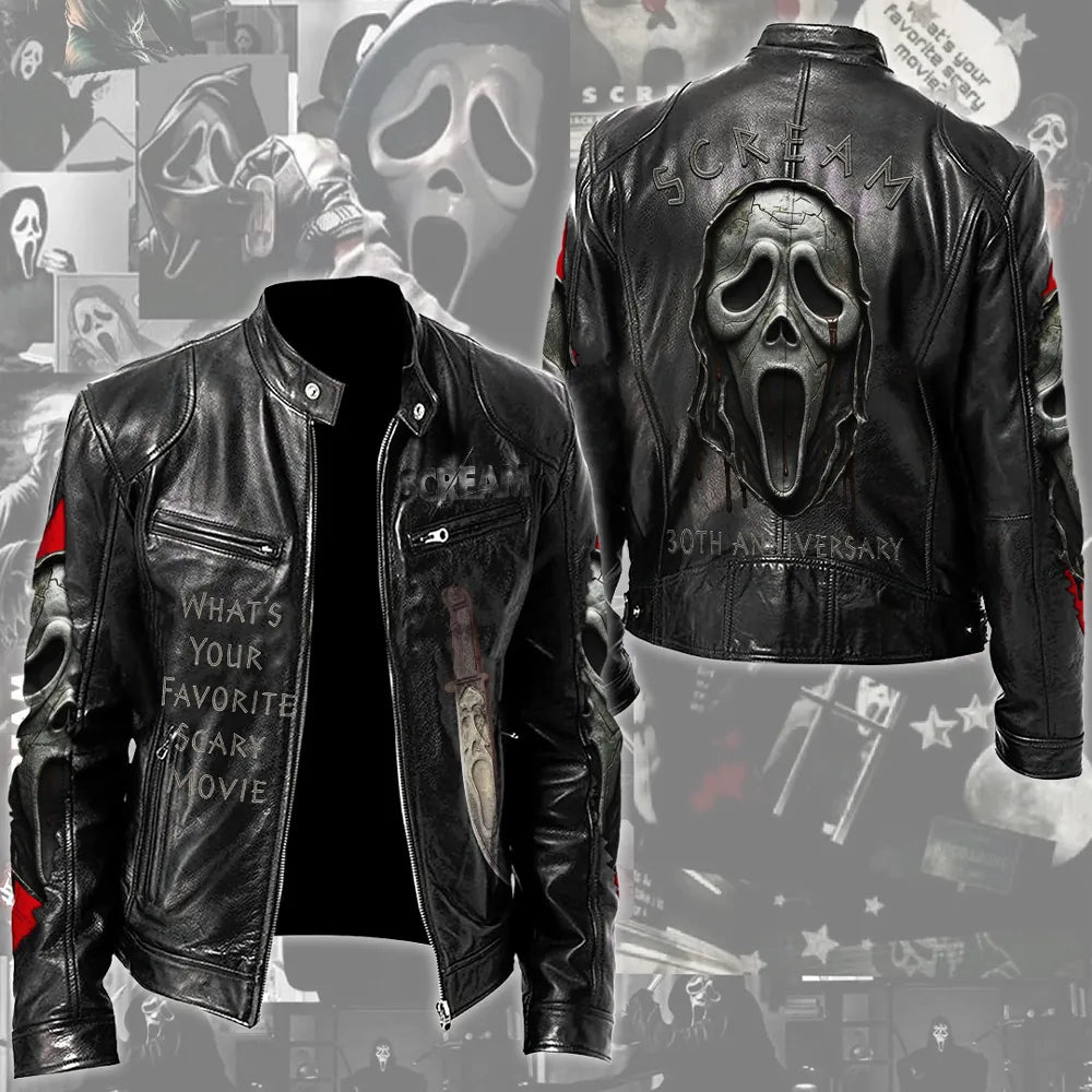 LIMITED EDITION - NEW CUSTOMIZED SCRE MOTORCYCLE LEATHER JACKET