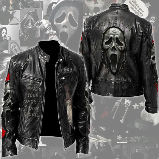 LIMITED EDITION - NEW CUSTOMIZED SCRE MOTORCYCLE LEATHER JACKET