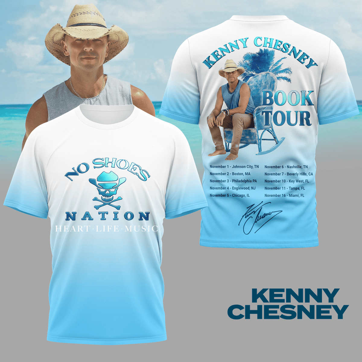 LIMITED EDITION - NEW CUSTOMIZED KENNY CHESNEY T-SHIRT, HOODIE, ZIP HOODIE