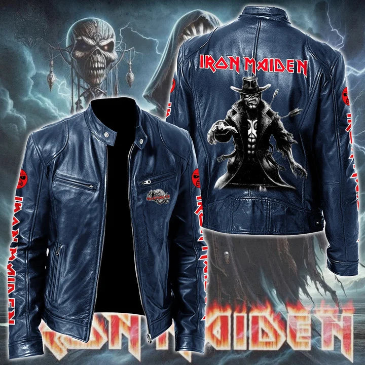 LIMITED EDITION - NEW CUSTOMIZED IRON MAIDEN MOTORCYCLE LEATHER JACKET