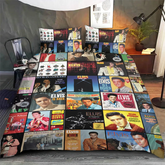 LIMITED EDITION - NEW CUSTOMIZED ELVIS PRESLEY 3-PIECE DUVET BEDDING SET