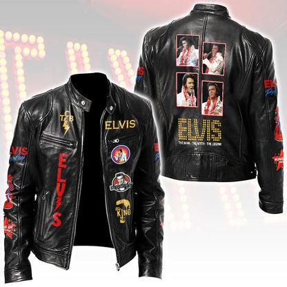 LIMITED EDITION - NEW CUSTOMIZED ELVIS PRESLEY MOTORCYCLE LEATHER JACKET