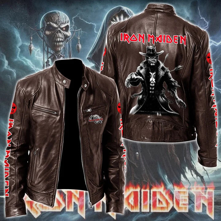 LIMITED EDITION - NEW CUSTOMIZED IRON MAIDEN MOTORCYCLE LEATHER JACKET