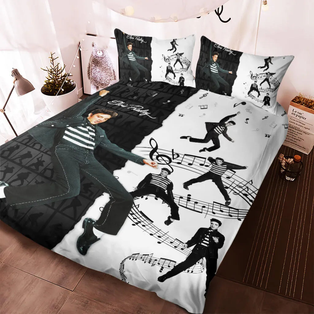 LIMITED EDITION - NEW CUSTOMIZED ELVIS PRESLEY 3-PIECE DUVET BEDDING SET