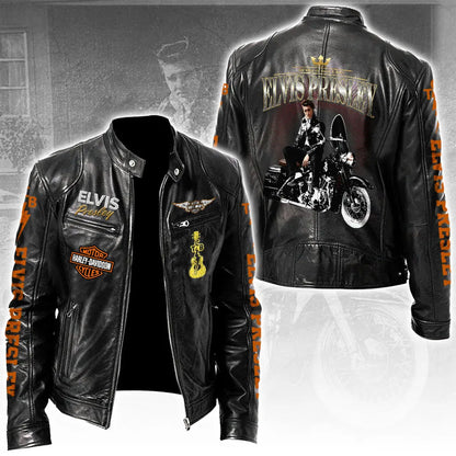 LIMITED EDITION - NEW CUSTOMIZED ELVIS PRESLEY MOTORCYCLE LEATHER JACKET