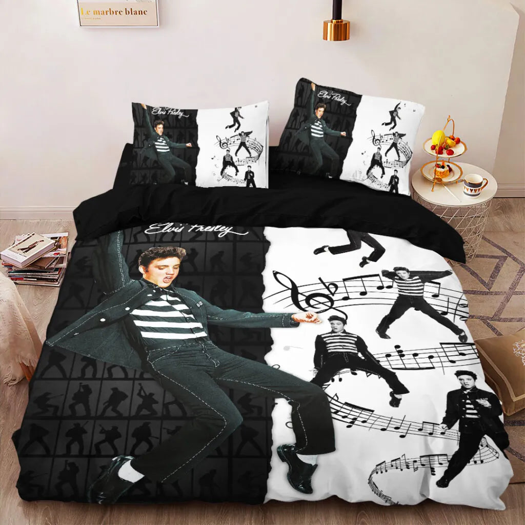 LIMITED EDITION - NEW CUSTOMIZED ELVIS PRESLEY 3-PIECE DUVET BEDDING SET