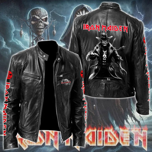 LIMITED EDITION - NEW CUSTOMIZED IRON MAIDEN MOTORCYCLE LEATHER JACKET