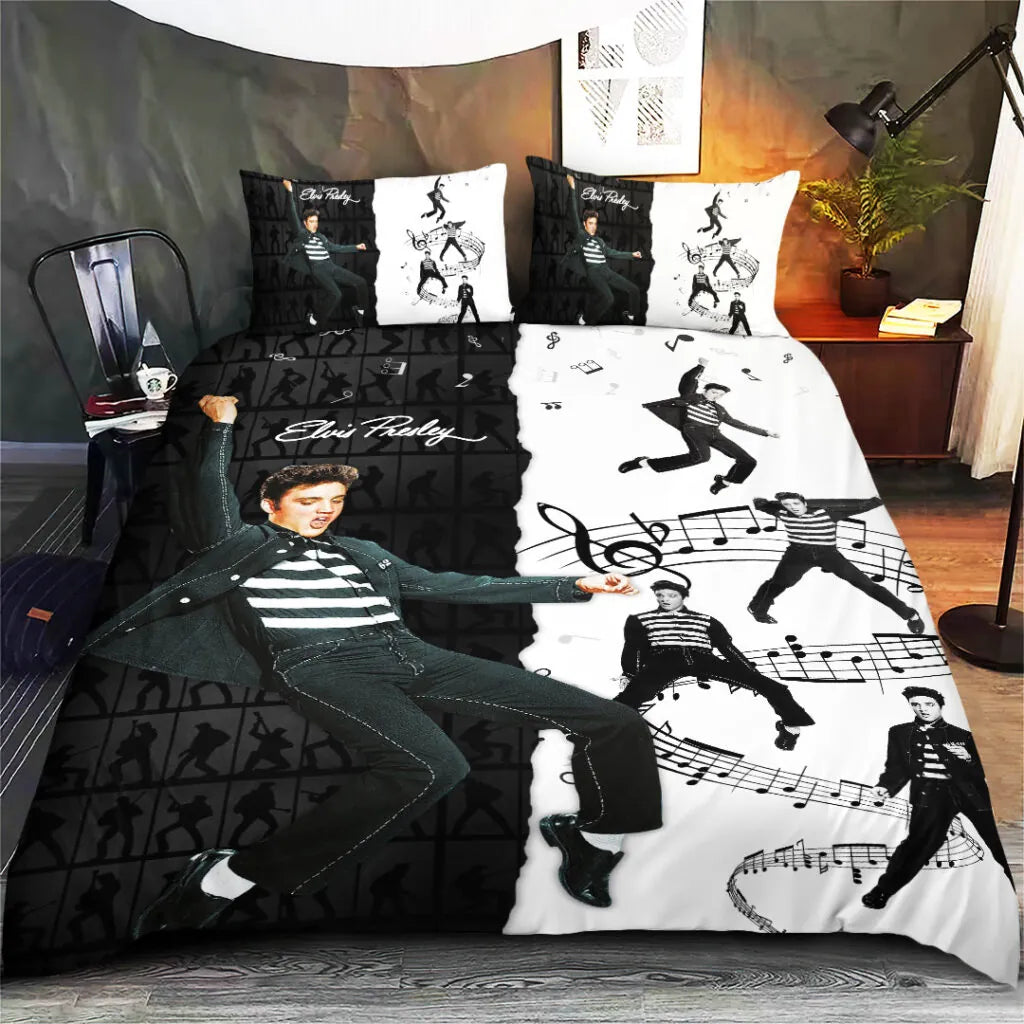 LIMITED EDITION - NEW CUSTOMIZED ELVIS PRESLEY 3-PIECE DUVET BEDDING SET