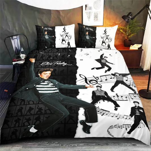 LIMITED EDITION - NEW CUSTOMIZED ELVIS PRESLEY 3-PIECE DUVET BEDDING SET