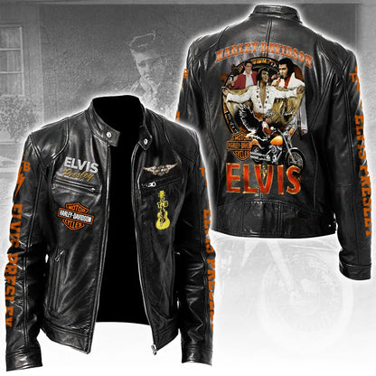 LIMITED EDITION - NEW CUSTOMIZED ELVIS PRESLEY MOTORCYCLE LEATHER JACKET