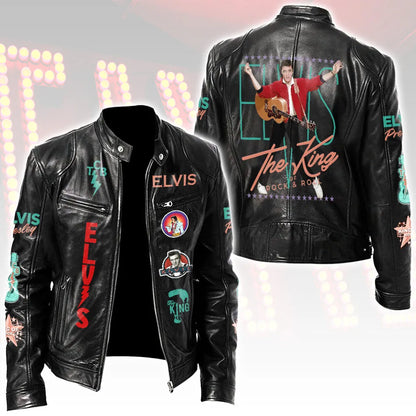 LIMITED EDITION - NEW CUSTOMIZED ELVIS PRESLEY MOTORCYCLE LEATHER JACKET