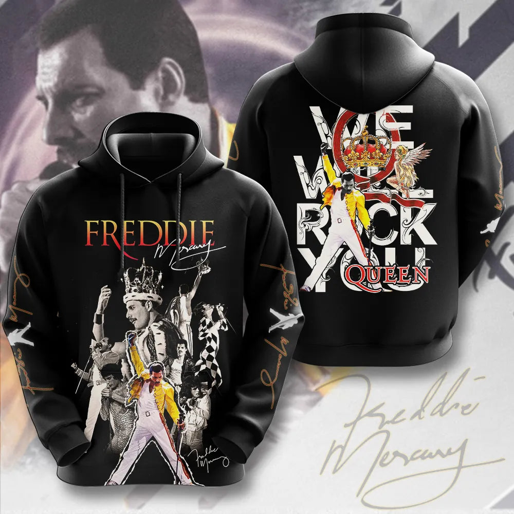 LIMITED EDITION - NEW CUSTOMIZED FREDDIE MERCURY T-SHIRT, HOODIE, ZIP HOODIE