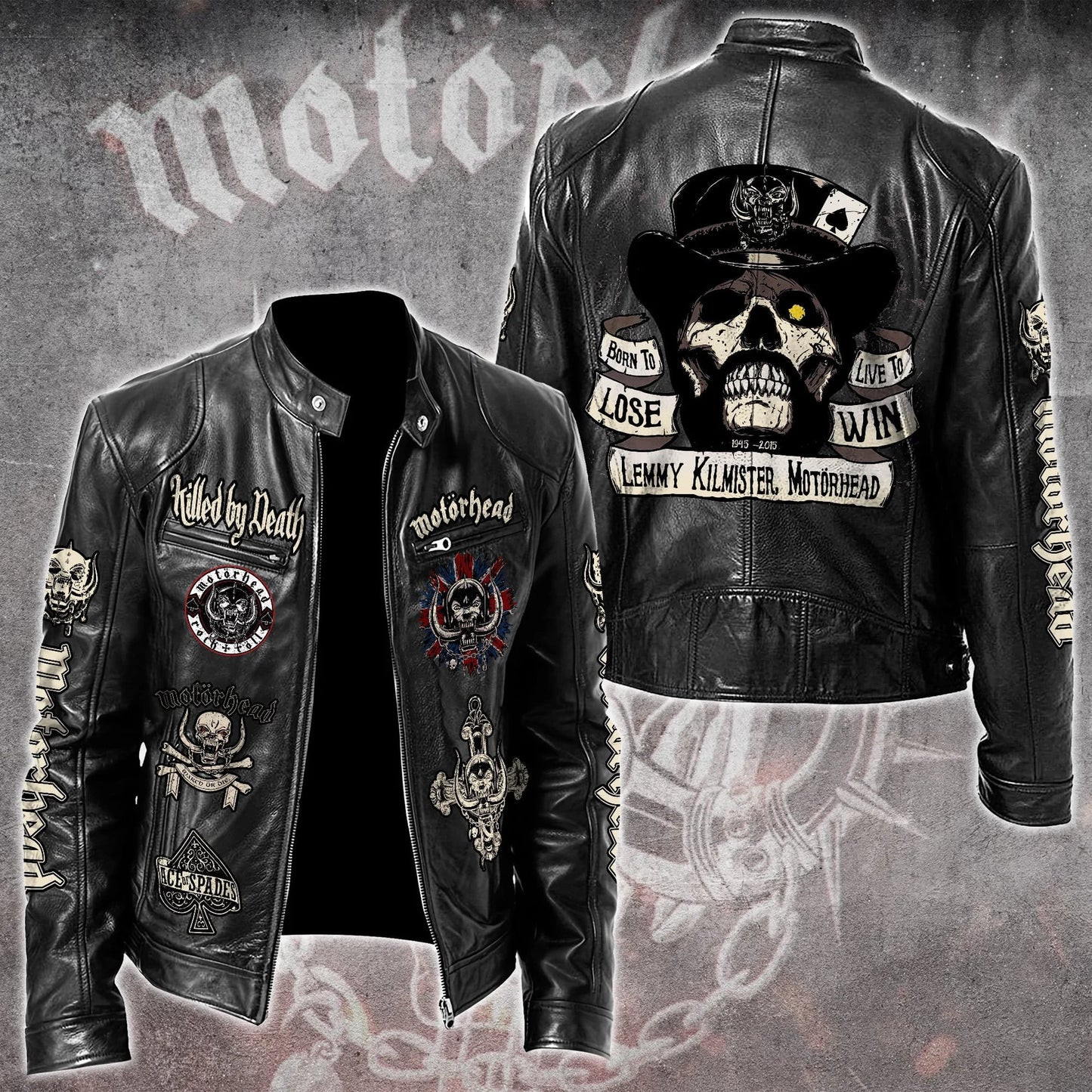 LIMITED EDITION - NEW CUSTOMIZED MOTÖRHEAD MOTORCYCLE LEATHER JACKET