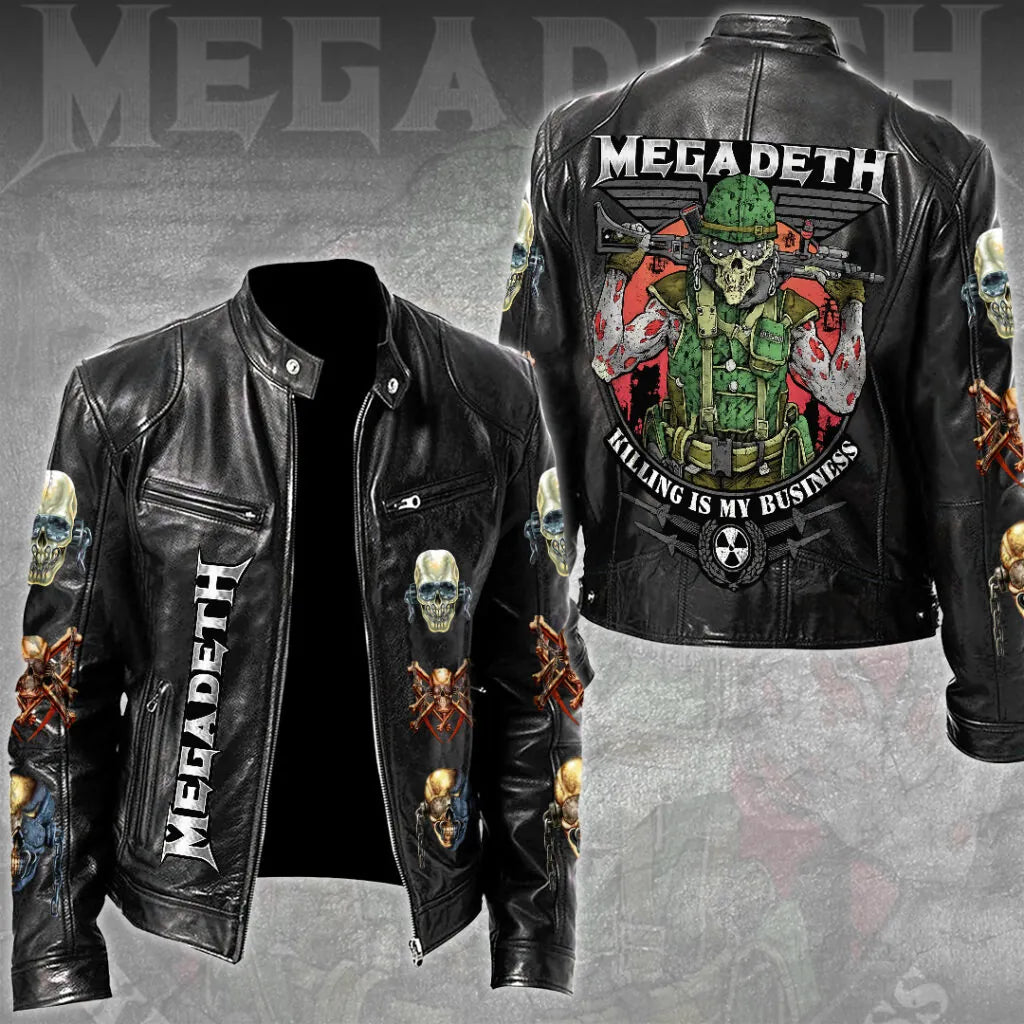 LIMITED EDITION - NEW CUSTOMIZED MEGADETH MOTORCYCLE LEATHER JACKET