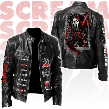 LIMITED EDITION - NEW CUSTOMIZED SCRE MOTORCYCLE LEATHER JACKET