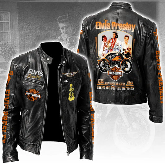 LIMITED EDITION - NEW CUSTOMIZED ELVIS PRESLEY MOTORCYCLE LEATHER JACKET