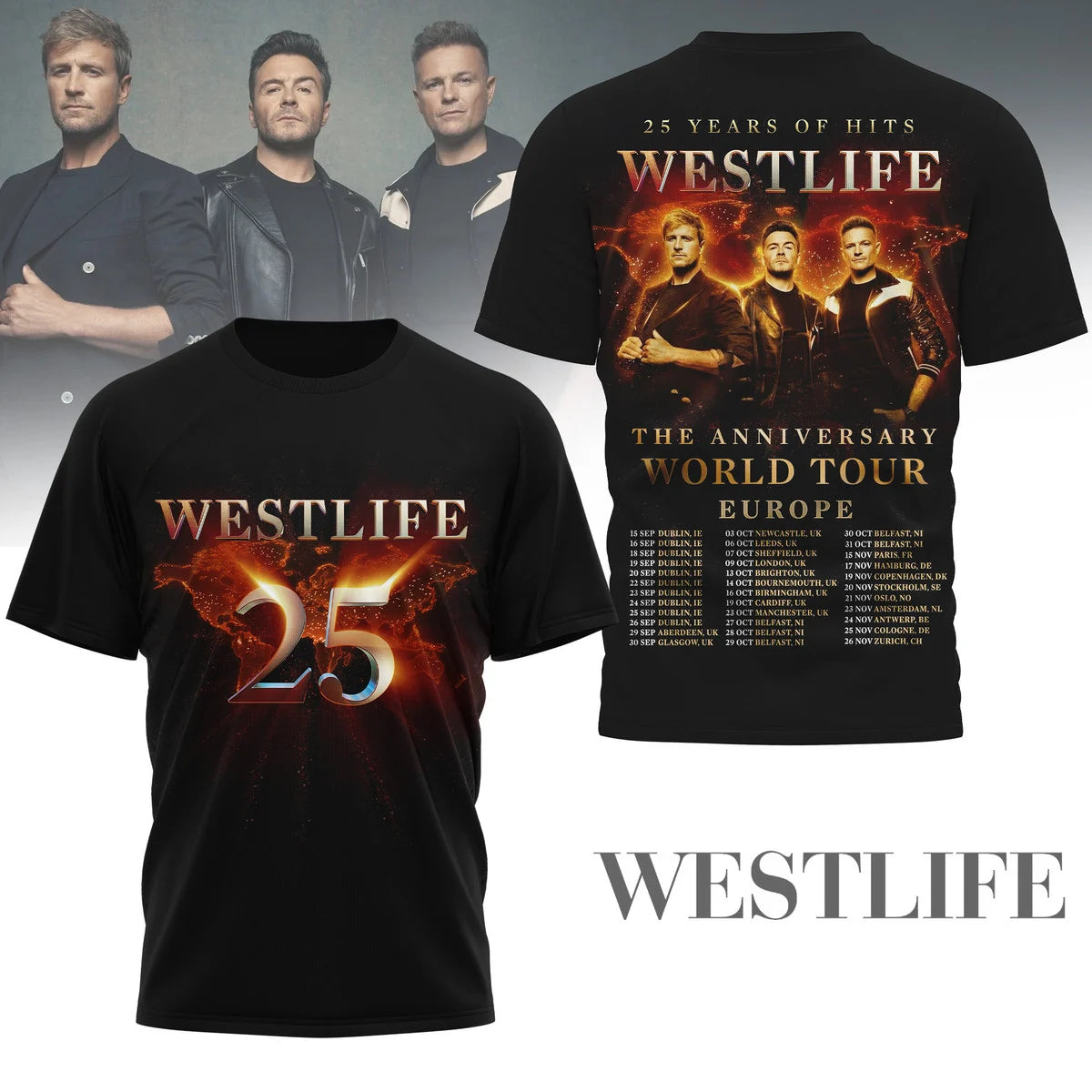 LIMITED EDITION - NEW CUSTOMIZED WESTLIFE T-SHIRT, HOODIE, ZIP HOODIE