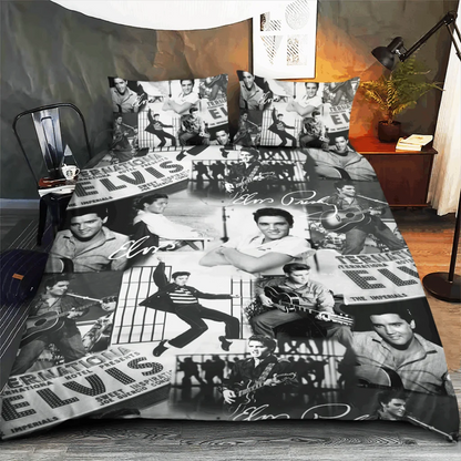 LIMITED EDITION - NEW CUSTOMIZED ELVIS PRESLEY 3-PIECE DUVET BEDDING SET