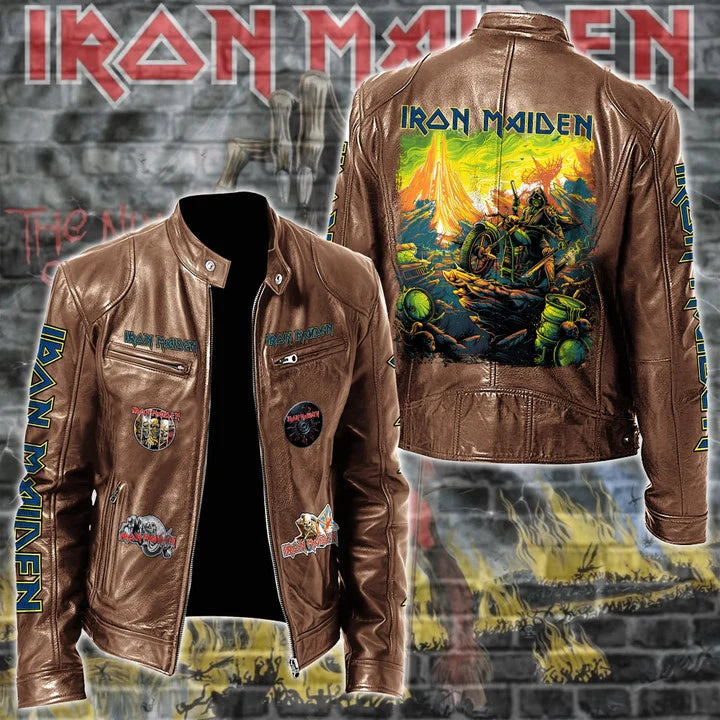 LIMITED EDITION - NEW CUSTOMIZED IRON MAIDEN MOTORCYCLE LEATHER JACKET