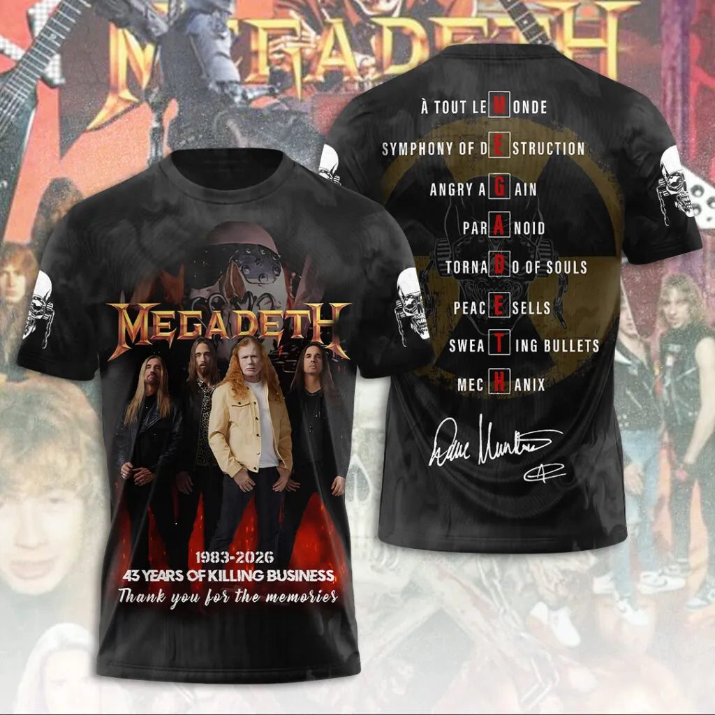 LIMITED EDITION - NEW CUSTOMIZED MEGADETH T-SHIRT, HOODIE, ZIP HOODIE